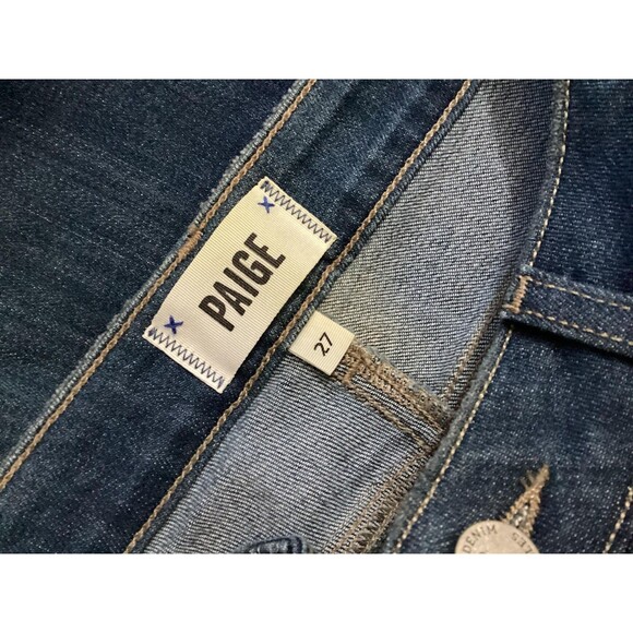 Paige Jeans Womens 27 Blue Hoxton Crop Skinny Stretch Denim High Rise Pants - Picture 8 of 10